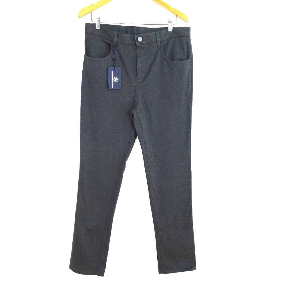 Hart Schaffner Marx Pants Size 32x32 Gray Flat Front 5-Pocket Style
